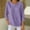 Purple, variant on Waffle Knit Tops for Women Crewneck 3/4 Sleeve Loose Fit Casual Basic Comfy Shirts Lounge Breathable Casual Solid Pullover Travel Tees