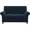 thumbnail image 1 of Housse de Canapé en Velours Peluche (Causeuse, Bleu Marine), 1 of 7