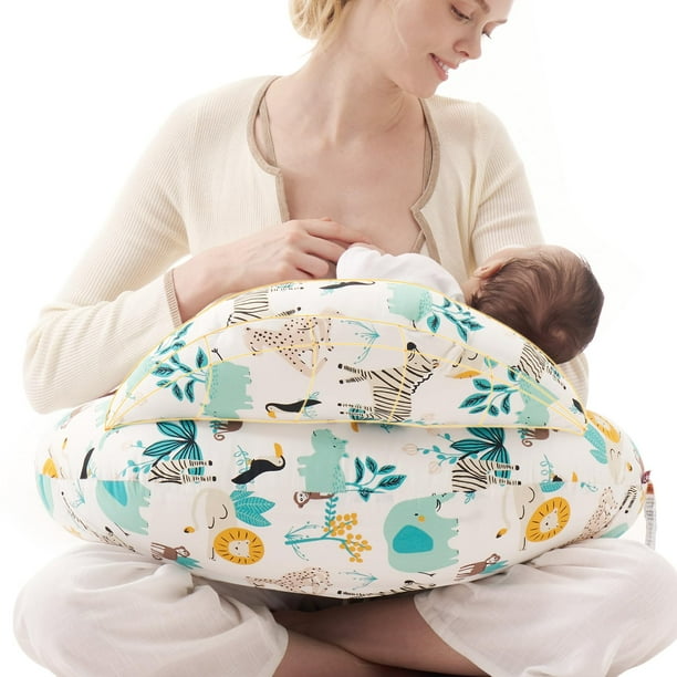 Almohada de Lactancia Momcozy con Posicionador Corporal y Barrera de Seguridad 72x46x20 cm