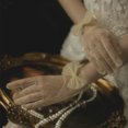 thumbnail image 1 of Guantes de encaje cortos color champán Accesorios de boda Guantes de novia elegantes para mujer, 1 of 5