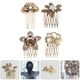thumbnail image 2 of EeaseMX 4 peinetas de perlas estilo vintage con hojas y diamantes para el pelo., 2 of 8
