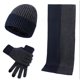 thumbnail image 1 of Conjunto de guantes de pantalla con bufanda y gorro con bloques de color para hombres y mujeres, 1 of 5