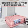 thumbnail image 3 of Queen Air Mattress with Built-in Wireless Pump-Inflatable Bed for Camping&Guests,All Polyester Pongee Cooling Top,18"Pink, 3 Minutes Inflation, 3 of 8