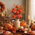thumbnail image 4 of Lilixerw Halloween Pumpkin Pick Stem Decoration, Multi‑Head Artificial Pumpkin Spray In Solid Bright Orange Tone, for Vase, Centerpiece and Floral Arrangement, 13.38x7.87 inch, 4 of 7