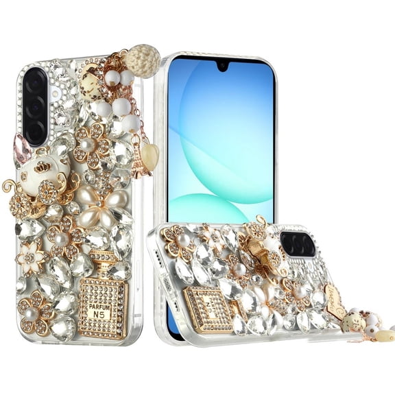 For Samsung A17 5G Full Diamond with Ornaments Case Cover - Ultimate Multi Ornament