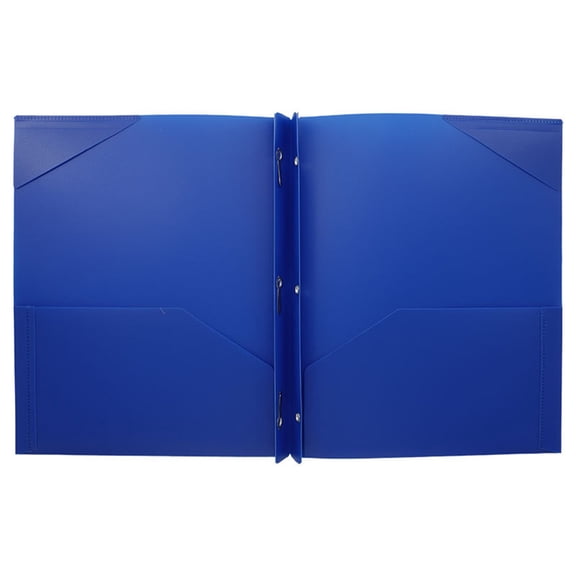 Fmnung Plastic Folders with Pockets and Prongs, Pocket Folders with Brads | 1 Pack Heavy Duty 3 Prong 2-Pocket Folders for Document, File Folder Back to S-chool Supplies