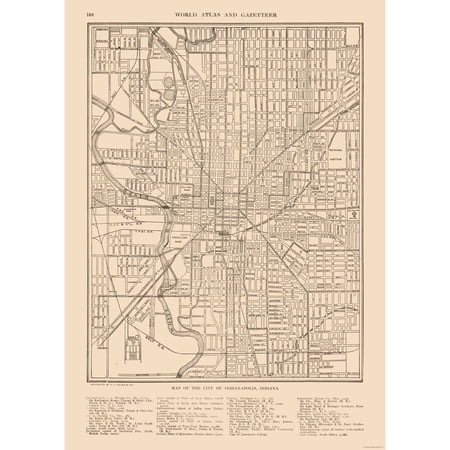 Historic City Map - Indianapolis Indiana - Reynold 1921 - Vintage Wall Art