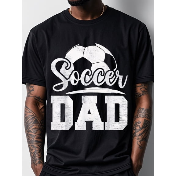 Retro Soccer Dad Graphic T-Shirt Vintage Sports Father's Day Gift Men's Athletic Apparel Black Tee
