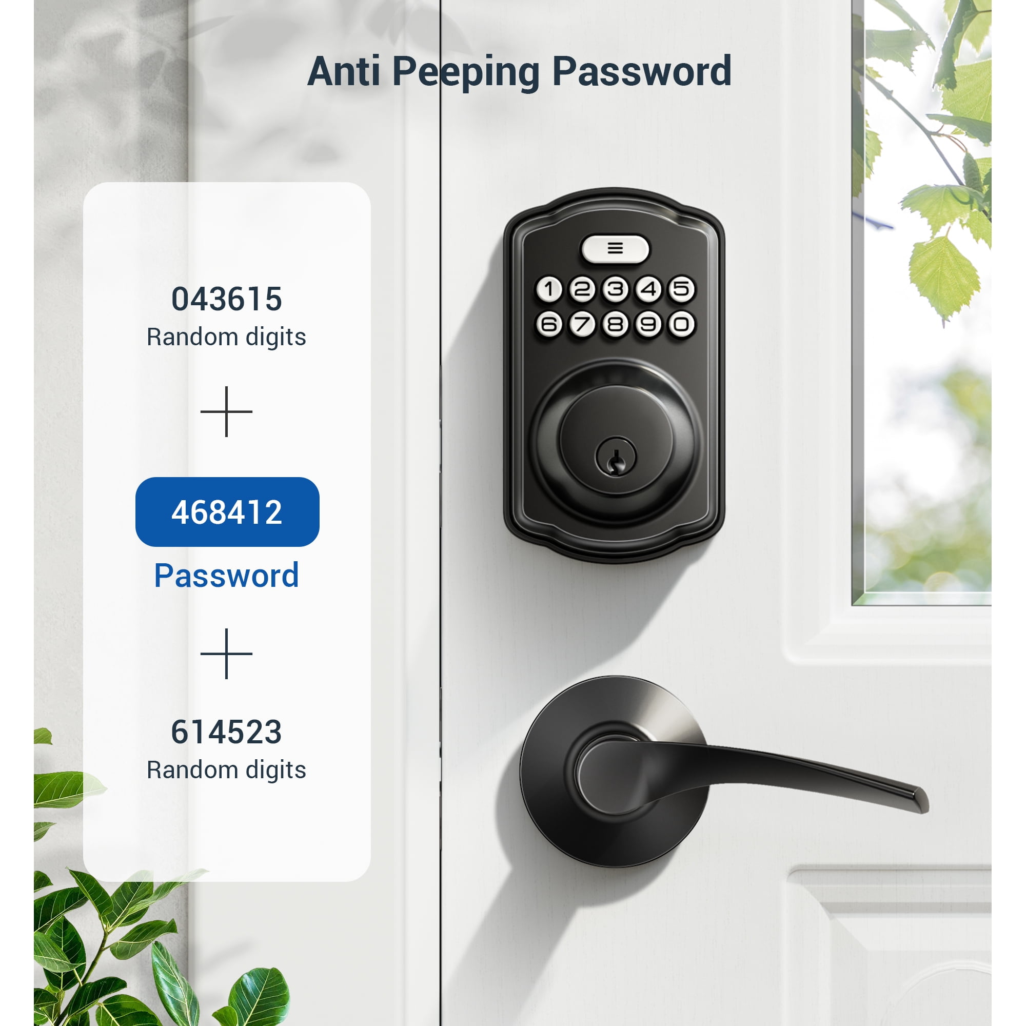 Veise Keyless Entry Door Lock Matte Black photo 3