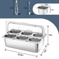 thumbnail image 7 of Datingday 6-Pan Stainless Steel Buffet Food Serving Display Container with Clear Roll Top Cover , Ice Cooled & Insulated Serving Tray for Salads, Sushi, Condiments, 7 of 7