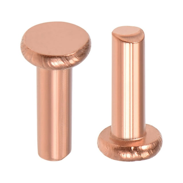 Unique Bargains 100Pcs 5/64' x 15/64' Flat Head Copper Solid Rivets Fasteners