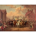 thumbnail image 2 of Historical Print 18x15 White Modern Wood Framed Museum Art Print Titled - Washington reclaiming New York on Evacuation Day Nov 25th 1783, 2 of 4