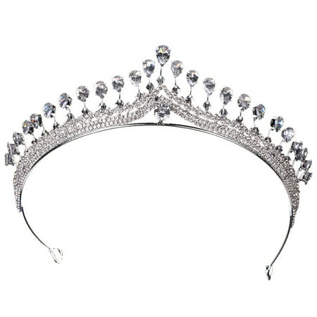

Bridal Headband Crown Crystal Drill Headdress Wedding Crown Hair Accessories (Silver)