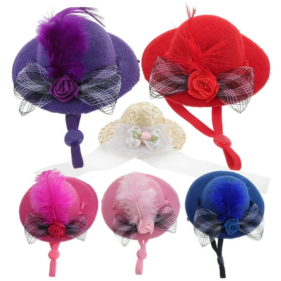 OGITUDE 6pcs Miniature Doll Hats Lovely Dolls Caps Decorations Doll Tea Party Hats