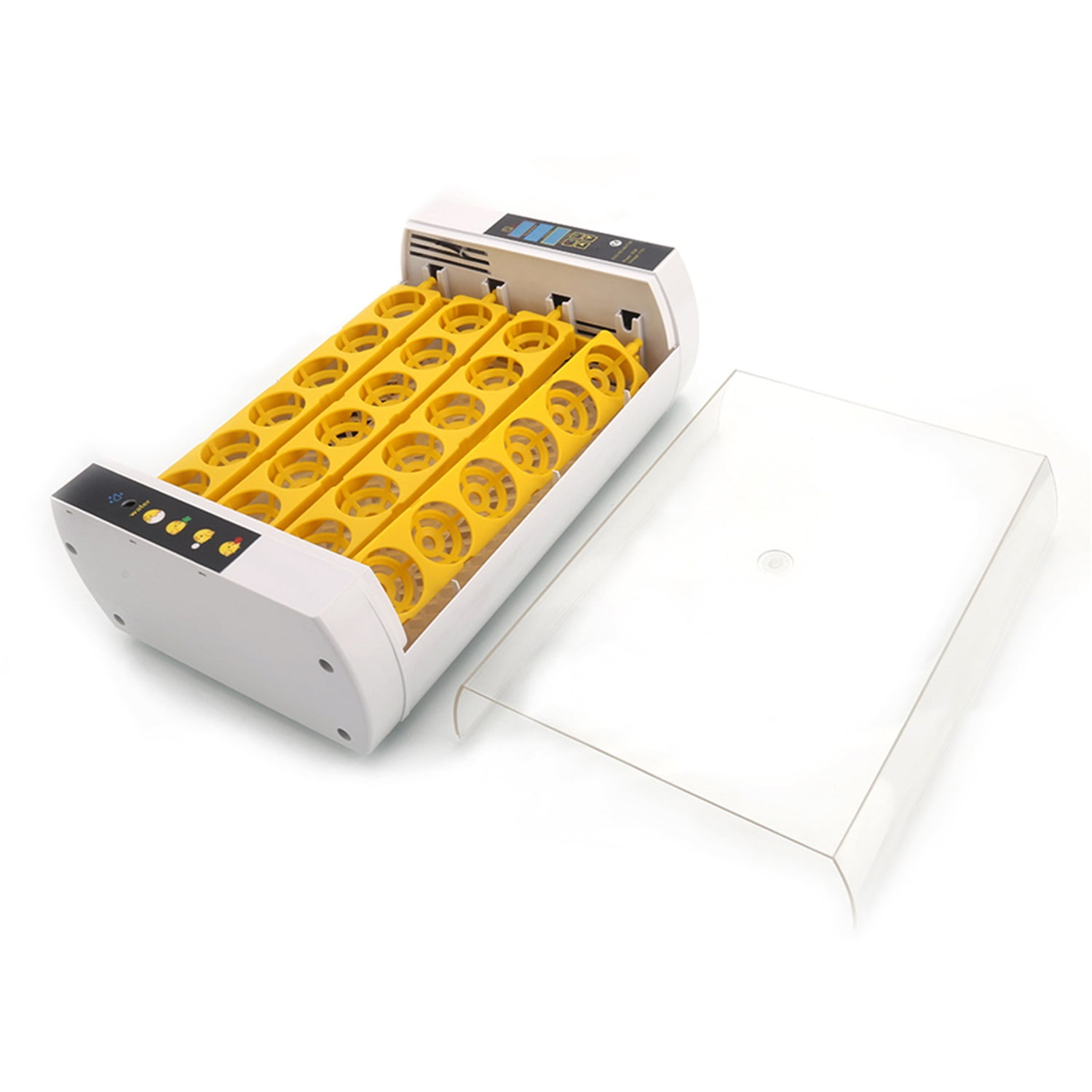 Pefilos 24 pcs Full Automatic Poultry Incubator Thermometer with Egg Candler & Injector Single Supply US Plug Incubator for Reptile Eggs, Yellow & Transpar Pefilos 24 pcs Full Automatic Poultry Incubator Thermometer with Egg Candler & Injector Single Supply US Plug Incubator for Reptile Eggs, Yellow & Transpar