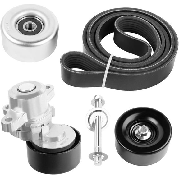 11955JA10D Engine Drive Belt Tensioner Idler Pulley Serpentine Belt Kit Compatible with 2009-2015 Nissan Maxima 3.5L V6 Replace 39155 11925JA100 11955JA10A 11925JA11A 7PK1705