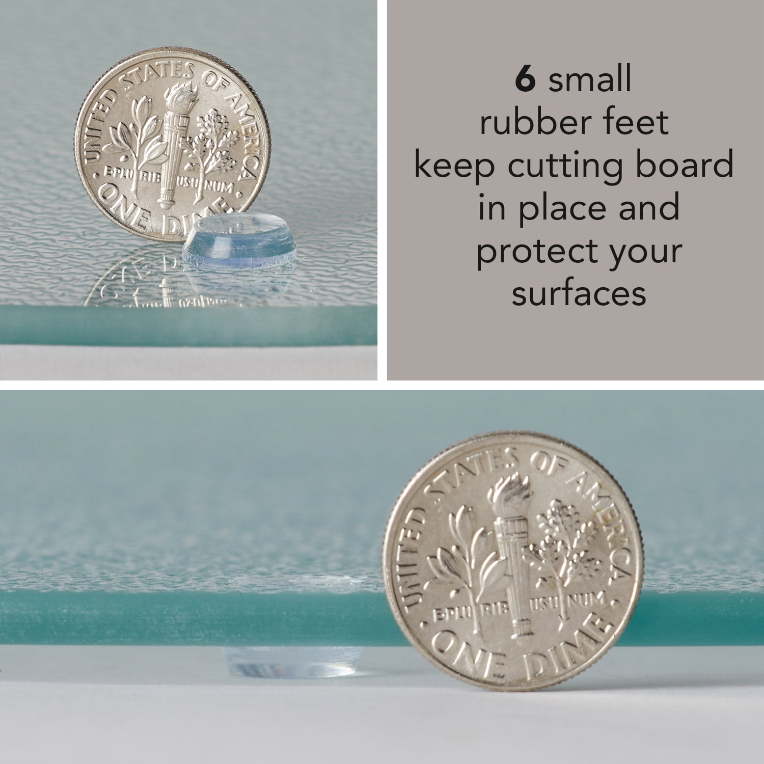 CounterArt Transparent Textured 4mm Heat Tolerant Round Tempered Glass Cutting Board
