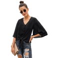 thumbnail image 4 of ABPHQTO Top negro con botones para mujer, 4 of 5