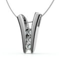 thumbnail image 4 of Pompeii 1/2Ct Three Stone Round Cut Diamond Pendant 14k White Gold Necklace & Chain, 4 of 6
