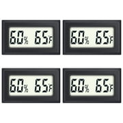 Reptile Thermometer 4-Pack Mini Digital Humidity Temperature Meters Gauge Indoor Hygrometer Thermometer AikTryee Hygrometer wiht Fahrenheit for Humidors Greenhouse Garden Cellar Closet Guitar Case