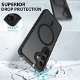 thumbnail image 3 of VENINGO Magnetic Case for Samsung Galaxy S25 FE, Compatible with Mag-safe, Slim Fit Matte Translucent Shockproof Anti-Yellowing Protective Cover, Black, 3 of 8