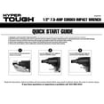 Hyper Tough 7.5A Corded Impact Wrench with 1/2 inch Anvil, 120V
