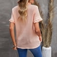 thumbnail image 4 of Blusas abotonadas para mujer, blusa con cuello en V abotonado, blusa con empalme de encaje, blusa con cuello en V, funcionalidad versátil, 4 of 6