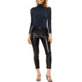 thumbnail image 2 of MODA NOVA Juniors Shiny Semi See Through Long Sleeve Slim Party Blouse, 2 of 5