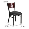 thumbnail image 5 of Flash Furniture HERCULES Series Black Cutout Back Metal Restaurant Chair - Mahogany Wood Back, Black Vinyl Seat, 5 of 11