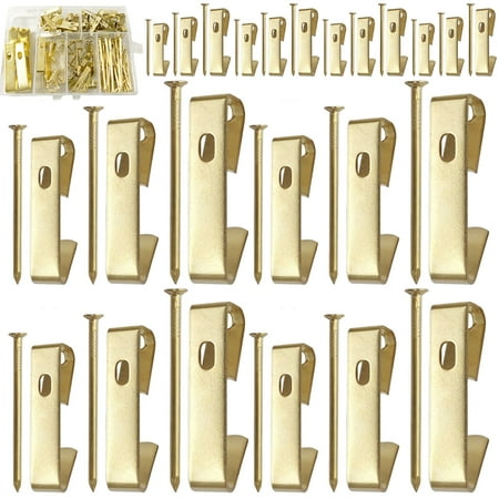 

Gongc 130Pcs Gold Picture Hanging Kit Heavy Duty Hooks Nails Wall Mount Hangers