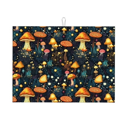 

Sigee Colorful Plants Mushroom for Dish Drying Mat for Kitchen Counter Premium Kitchen Drying Mat 18 x 24 Dish Drying Pad