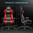 thumbnail image 3 of JONPONY Big and Tall 500LBS Gaming Chair, Ergonomic Design, Gamer Chair PU Leather with Footrest and Lumbar Support, High Back Office Chair Support 8 Hours Long Sitting,Red Computer Chair,Red, 3 of 12