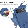 thumbnail image 6 of for Samsung Galaxy Z Flip 3 5G Case, Galaxy Z Flip 3 5G Cover 6.7'', Liquid Silicone Soft Gel Rubber Bumper Anti-Scratch Protective Case with Ring for Galaxy Z Flip3 5G 2021, Navy Blue., 6 of 16
