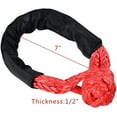 thumbnail image 3 of 2pcs 1/2 Inch Synthetic Shackle Winch Rope + Recovery Snatch Ring, 3 of 7