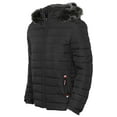 thumbnail image 2 of 9 Crowns Men's Skim Puffer Faux Fur Hooded Jacket (Small, Black), 2 of 4