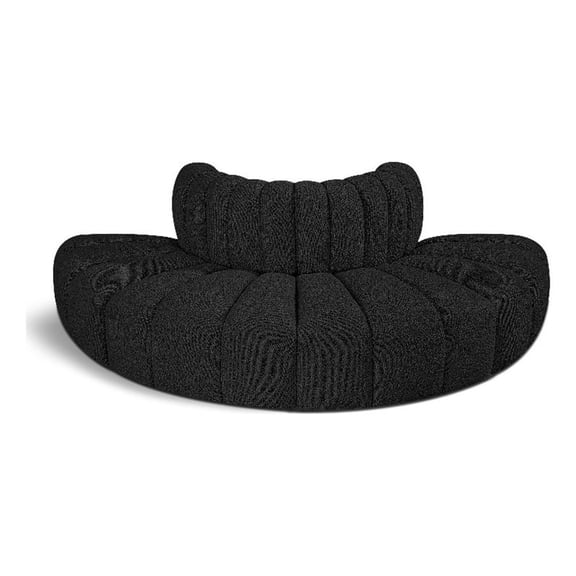 Meridian Furniture Arc Black Boucle Fabric Modular Sectional