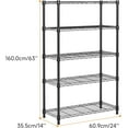 thumbnail image 6 of M MZG 5 Tier Wire Shelf, Metal Storage Shelves,13.7" D x 23.6" W x 62.4" H, Kitchen Pantry Shelving Units,1250 lbs Capacity, Black, 6 of 9