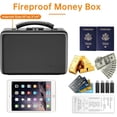 thumbnail image 6 of Fireproof  Box, Small Hard Case Fireproof Box with Fireproof Zipper & Lock, 6400?F Heat Insulated Fireproof Water Resistant Safe Box for , A5 Document, Passport and , Black, 6 of 6