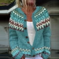 thumbnail image 2 of iHPH7 Fair Isle Sweater Women Travel Sweater Open Front Cardigan for Women Fall Cardigans for Women Fall Fashion Soft Cardigans for Women Button Up Cardigans for Women Sky Blue XXL, 2 of 4