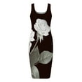 thumbnail image 4 of SMihono Robe Maxi Bohème d'Été pour Femmes Grande Taille Mode pour Femmes à Col Rond Sans Manches Robe Chandail Imprimée Robe de Plage Évasée, 4 of 4