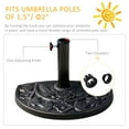 thumbnail image 5 of Outsunny 20lbs Half Round Patio Umbrella Base Outdoor Decorative Resin Parasol Stand Holder for Φ1.5", Φ1.9" Pole, Bronze, 5 of 9