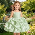 thumbnail image 2 of HJYCHN Dresses for Girls Spaghetti Strap Square Neck Party Dress with Pleated Bodice and Layered Ruffled Skirt for Kids Dress 4-5 Years, 2 of 9