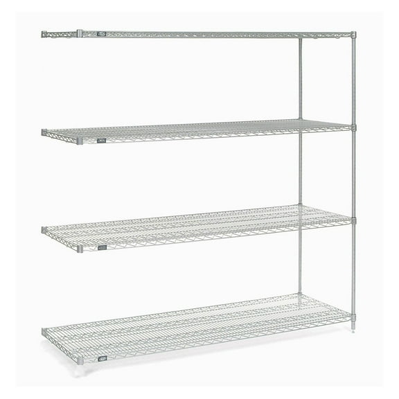 Nexel Wire Shelving Add-On, Poly-Z-Brite, 54"W x 21"D x 74"H