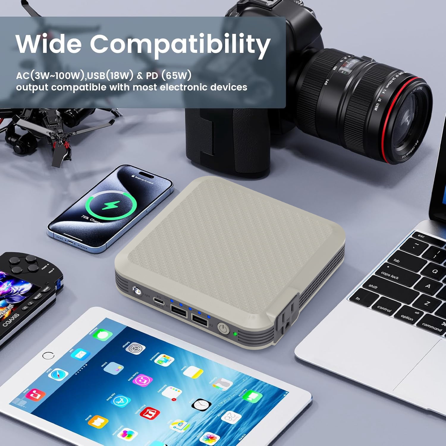 MASALUO P16 100W Portable Power Bank with AC Outlet - 20000mAh Laptop Power Bank for Laptop, Hunting and Outdoor Use