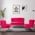 thumbnail image 2 of Velvet Accent Chair Upholstered Armless Side Chair Gold Leg Home Living Room Adult Fushia, 2 of 11