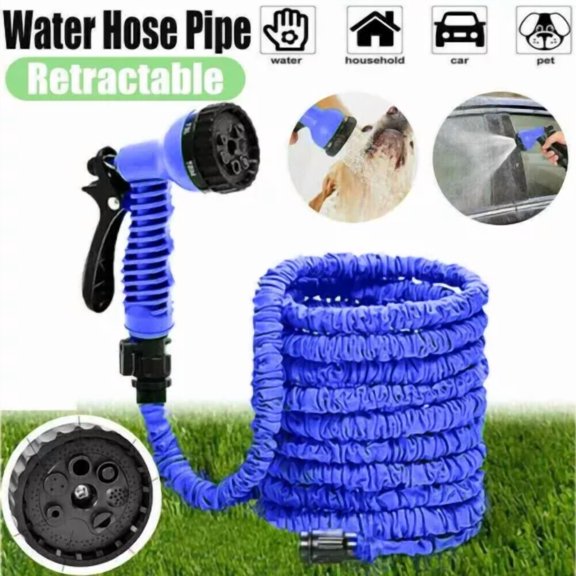 PURELY- 25Ft Expanding Flexible Water Garden Hose With 7 Setting-Spray Nozzle