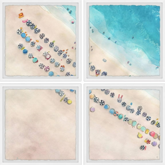 Marmont Hill Perfect Vacation Iv Quadriptych, Art Prints 24.00" x 1.50"