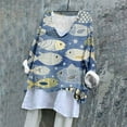 thumbnail image 2 of Busydd Womens Tops Fashion Boho Floral Print Cotton Linen Shirts Long Sleeve Round Neck Summer Tops Loose Fit Plus Size Blouses Casual Comfort Tshirts Basic Oversized Tee Tops for Women,S-5XL, 2 of 7