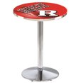 thumbnail image 1 of Holland Bar Stool L214C4228Rutger-D2 42 Po Rutgers Écarlate Chevaliers Pub Table avec 28 Po Top&44; Chrome, 1 of 1