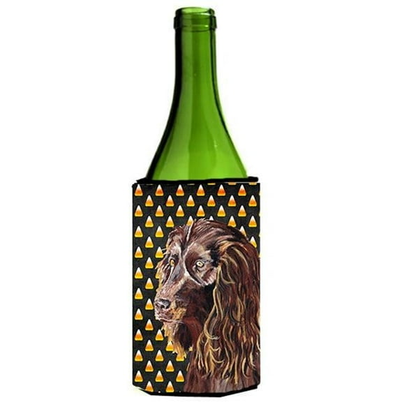 Boykin Spaniel Halloween Candy Corn Wine Bottle   Hugger